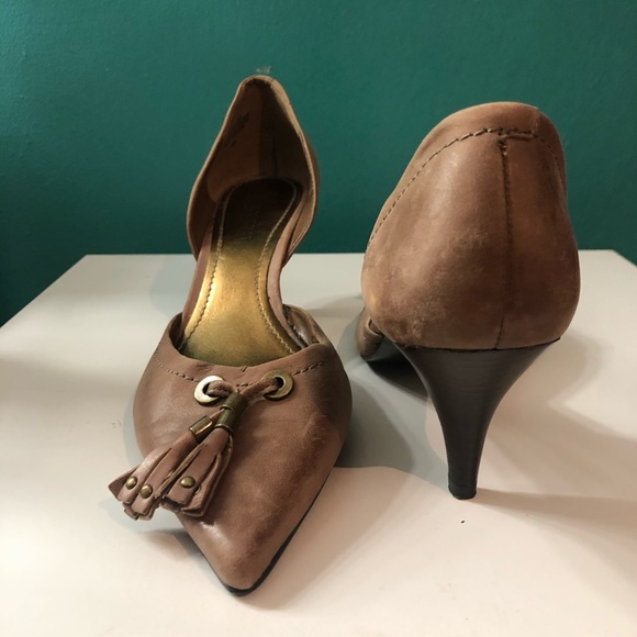 Leather Tassel Heels - Picture 2 of 7